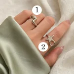 خرید انگشتر استیل نقره ای