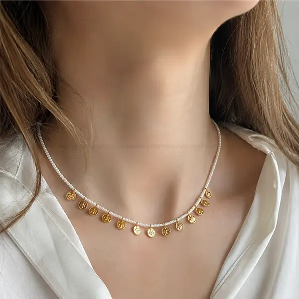 گردنبند دخترانه مدل پولکی