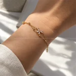 دستبند زنانه طلایی برند ژوپینگ