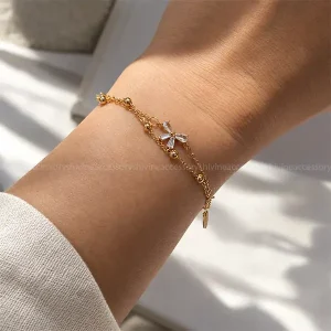 دستبند زنانه طلایی برند ژوپینگ